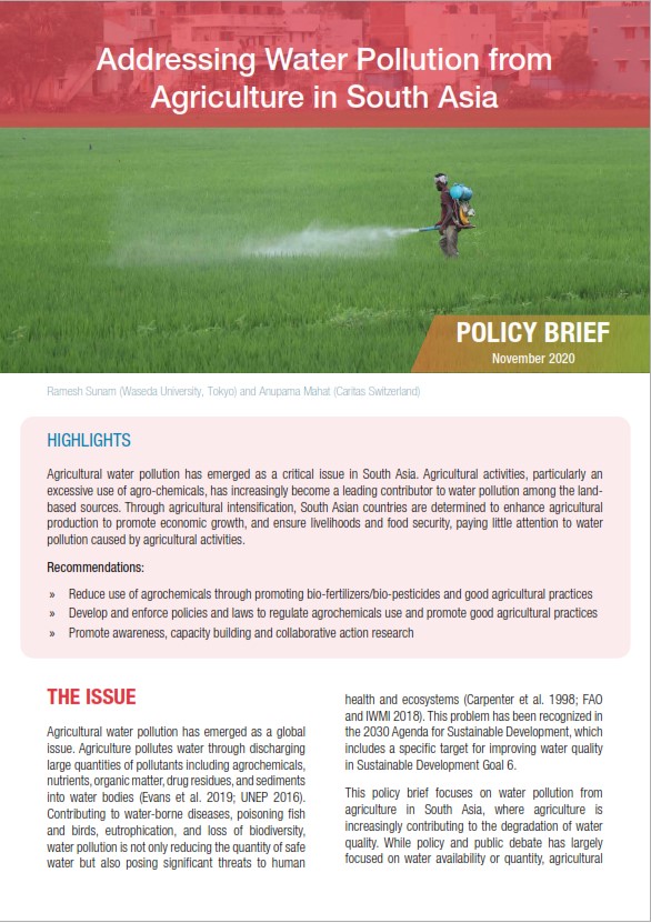 Addressing Water Pollution from Agriculture in South Asia – Policy Brief