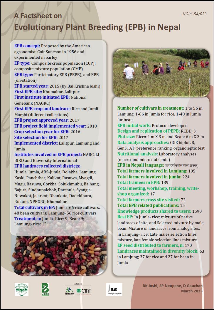 A Factsheet on Evolutionary Plant Breeding (EPB) in Nepal