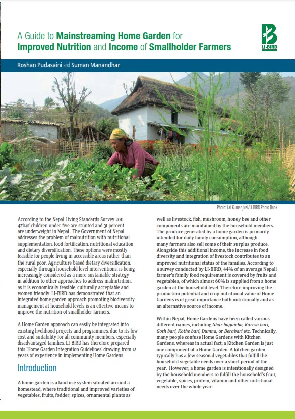 A Guide to Mainstreaming Home Garden for Improved Nutrition and Income of Smallholder Farmers