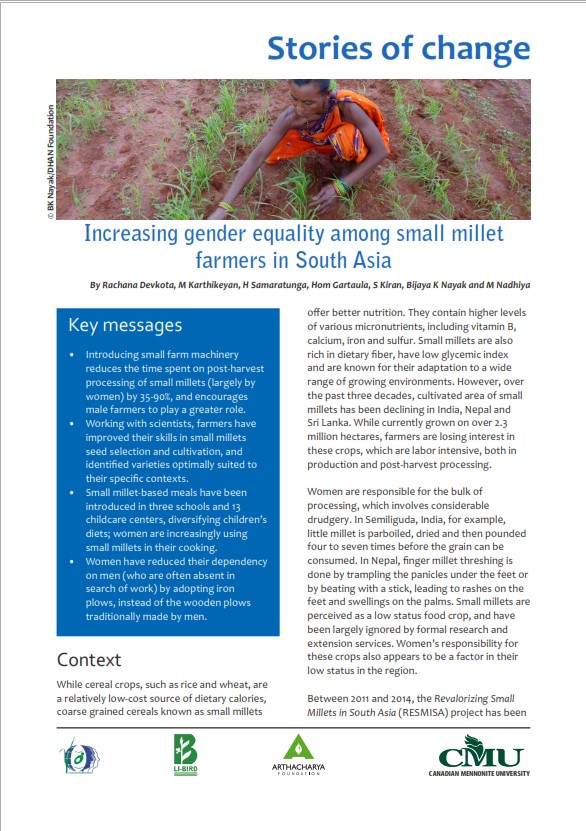 Stories of change: Increasing gender equality among small millet farmers in South Asia